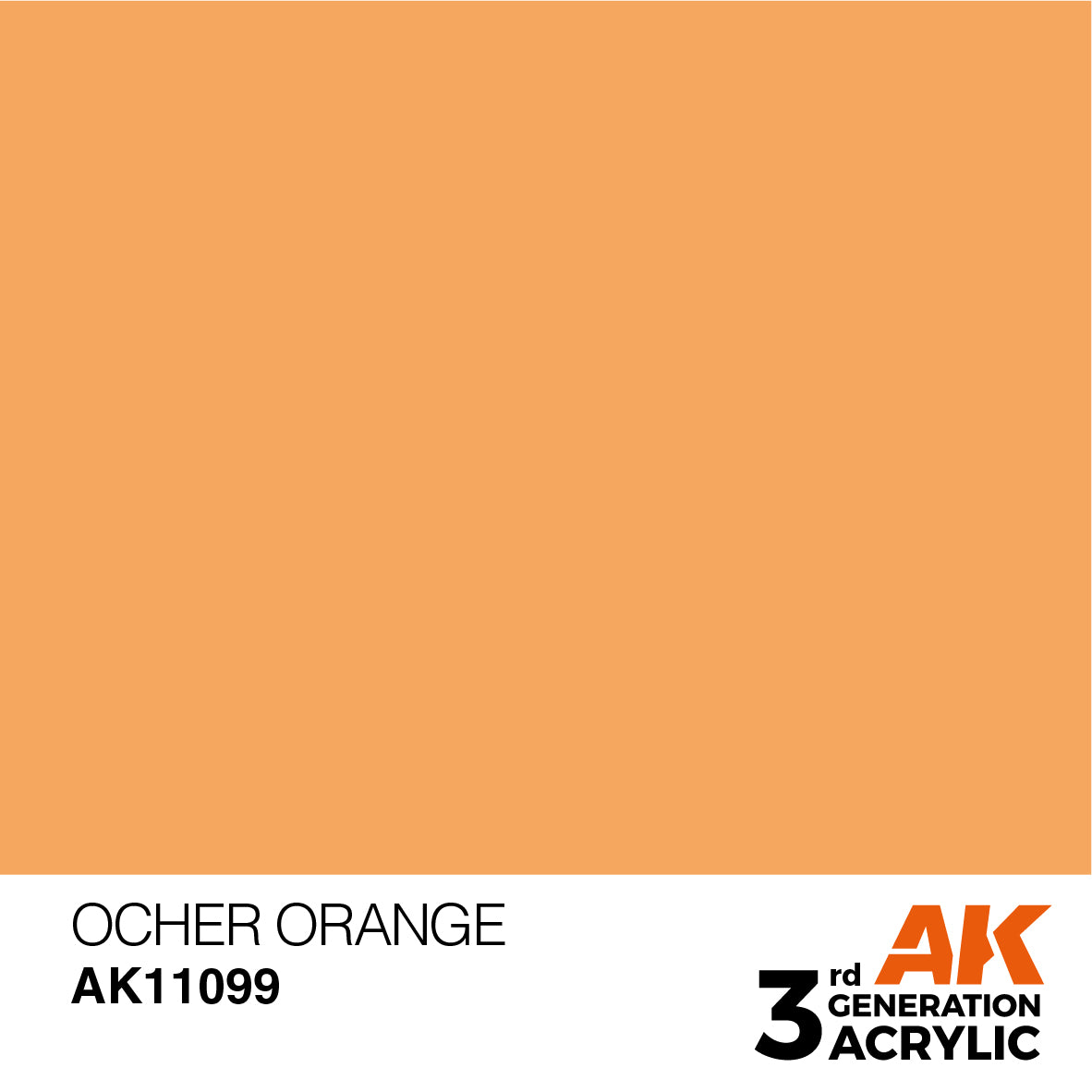 AK 3rd Gen acrylic paints: Fluorescent Orange 081 - Light Brown 100