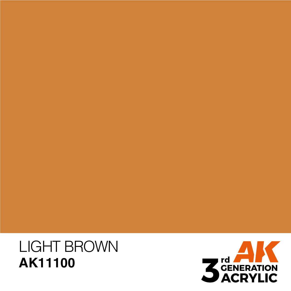 AK 3rd Gen acrylic paints: Fluorescent Orange 081 - Light Brown 100