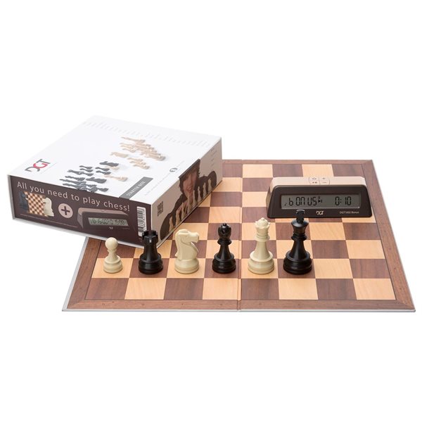 DGT Chess Starter Box: Brown (W/ Clock)