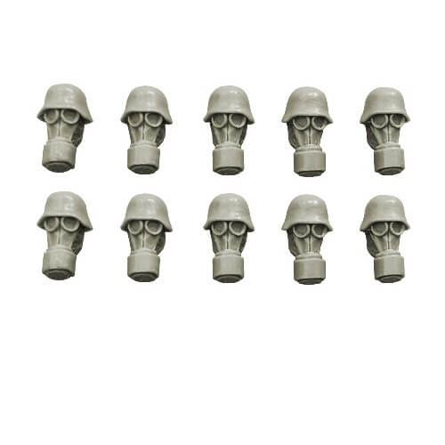 Guards Heads in Gas Masks