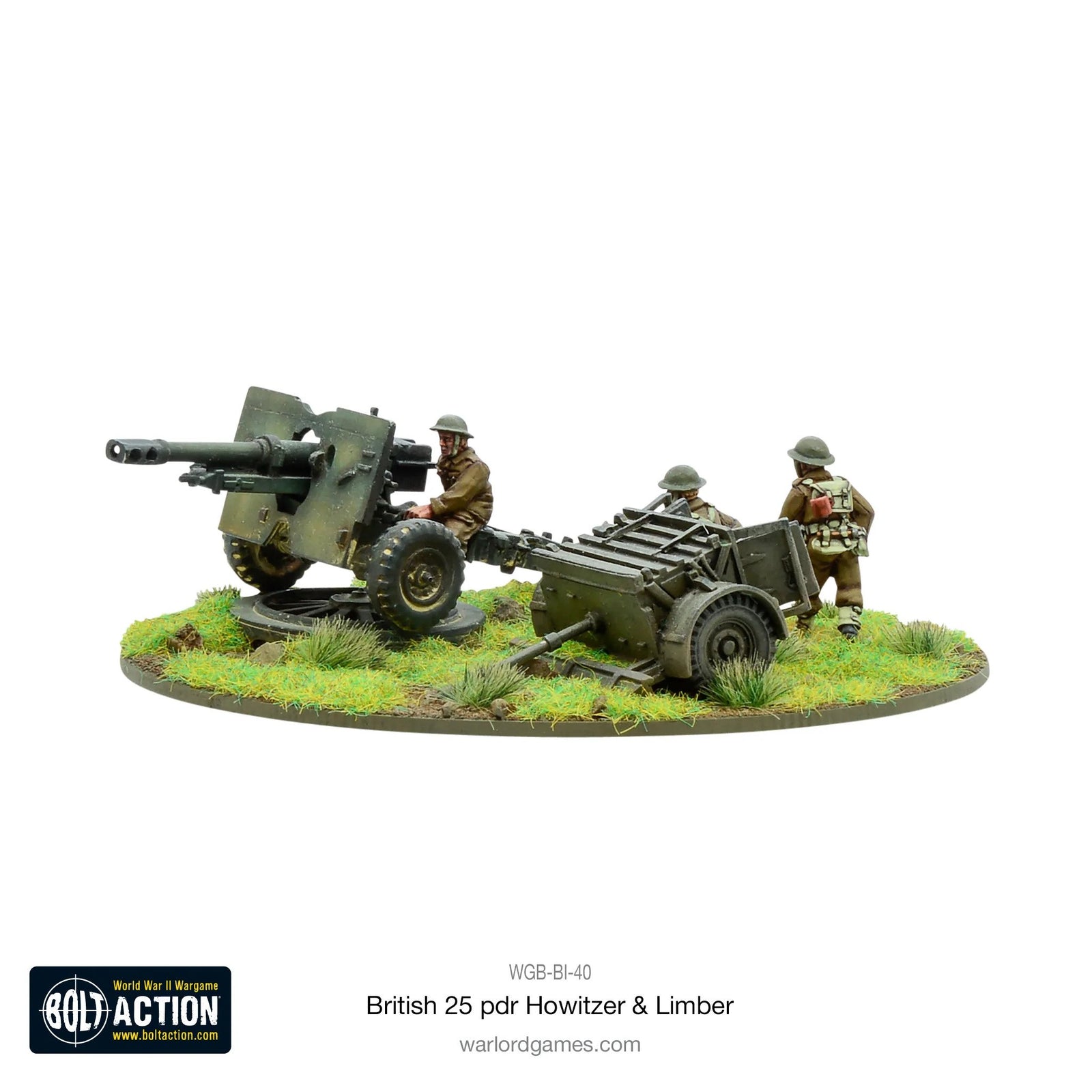 Bolt Action British Army 25 Pounder Howitzer and Limber